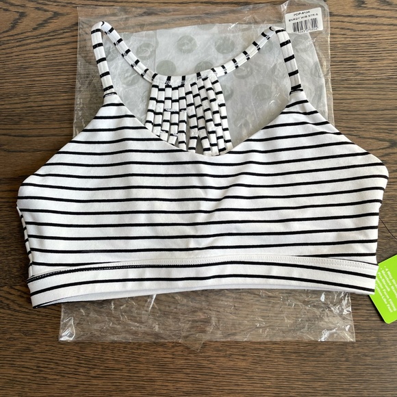 NWT Glyder Energy Bra in Black / White Stripe Small (6) - Picture 3 of 6